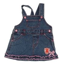 Modré laclové riflové šaty s volánkem 