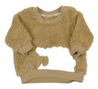 Béžová chlupatá mikina s ovečkou Ergee