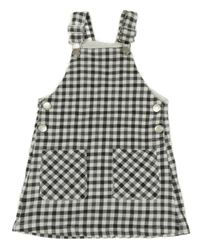 Šedo-bílé kostkované laclové šaty Dopodopo