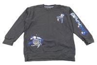 Tmavošedá oversize mikina s potiskem Nutmeg