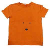 Oranžové teplákové tričko s liškou 