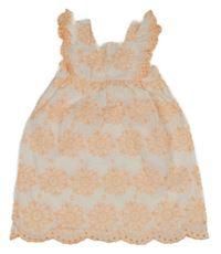 Bílo-oranžové květované lehké šaty Primark