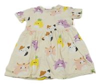 Smetanové šaty s obrázky H&M