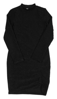 Černé třpytivé elastické šaty H&M