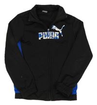 Černá sportovní funkční propínací mikina s logem Puma