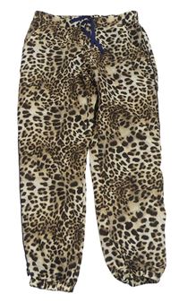 Béžovo-hnědé cuff kalhoty s leopardím vzorem H&M