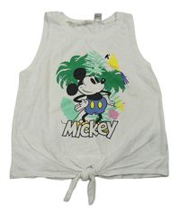 Bílý top s Mickeym a uzlíkem H&M