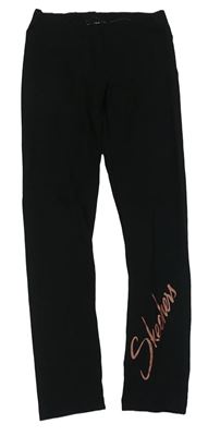 Černé legíny s nápisem Skechers