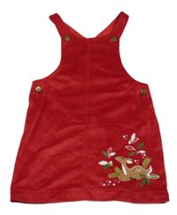 Červené sametové laclové šaty s laní 