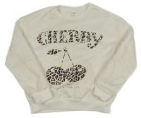 Bílá mikina s třešněmi a nápisy Shein