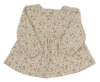 Smetanová květovaná tunika Topomini