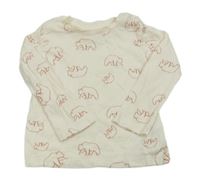 Smetanové triko s medvědy Lupilu