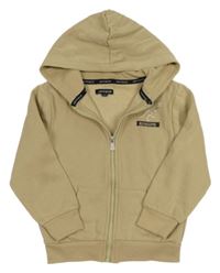 Béžová propínací mikina s diny a kapucí Jeff&CO