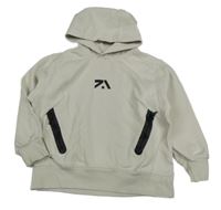 Béžovo-černá mikina s potiskem a kapucí Zara