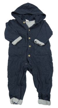 Tmavomodrá tepláková kombinéza s kapucí H&M