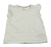 Bílé tričko s madeirou C&A