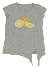 Šedé tričko s citrusy Yigga
