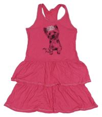 Fuchsiové šaty s pejskem 