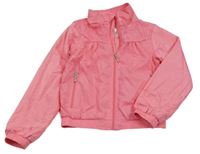 Růžový šusťákový jarní crop bomber 