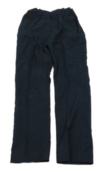 Tmavomodré chino vlněné kalhoty H&M