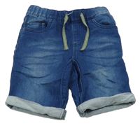 Tmavomodré teplákové riflové kraťasy Kids