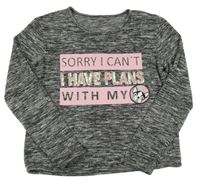 Černý melírovaný lehký svetr s nápisy C&A