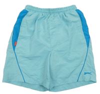 Světlemodré plážové kraťasy s logem Slazenger