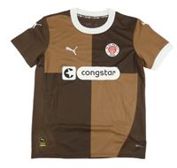 Hnědé sportovní tričko s nápisy a logem Puma