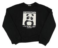 Černá crop mikina s pandou LC Waikiki