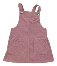 Růžové manšestrové laclové šaty Primark