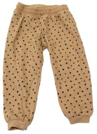 Béžovo-černé puntíkaté tepláky H&M