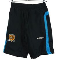 Pánské černo-modré šusťákové sportovní kraťasy s erbem Umbro 
