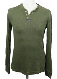 Pánské khaki mikinotriko s knoflíčky Superdry 