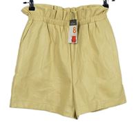 Nové - Dámské žluté koženkové kraťasy Primark 