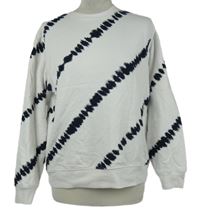 Dámská bílo-tmavomodrá vzorovaná mikina M&S