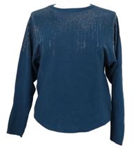 Dámský modrý svetr s kamínky Apricot