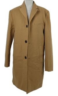 Pánský béžový vlněný kabát H&M