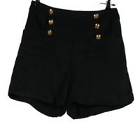 Dámské černé kraťasy s gombíky Shein 