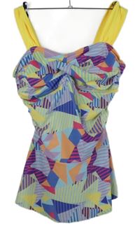 Dámský barevně vzorovaný vrchní díl tankiny 