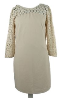 Dámské světlerůžové šaty s krajkovými rukávy 