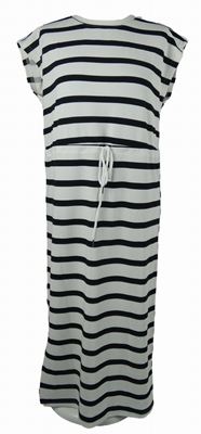 Dámské bílo-černé pruhované midi šaty 