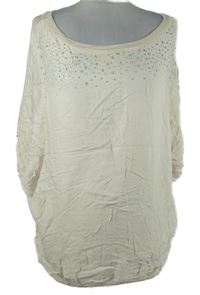 Dámská béžová volná tunika s kamínky 