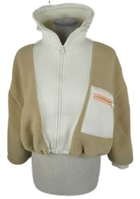Dámská bílo-béžová huňatá crop bunda Zara 