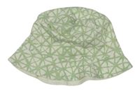 Bílo-zelený vzorovaný klobouk