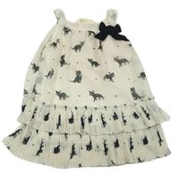 Smetanové šifonové šaty s kočičkami zn. H&M