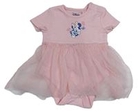 Světlerůžové žebrované body s Minnie a tylovou sukní Disney