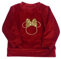Červená plyšová mikina s Minnie zn. George