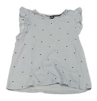 Modro-bílé pruhované tričko se srdíčky H&M