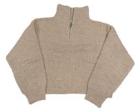 Starorůžový crop svetr se stojáčkem Matalan