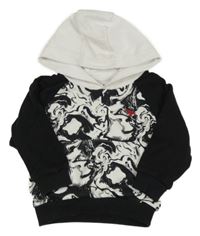 Černo-bílá mikina s kapucí Next